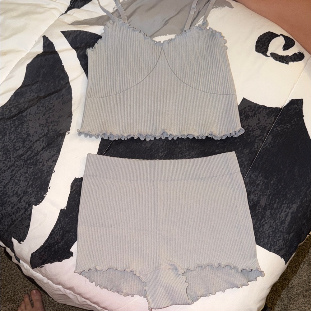 Aerie Gray Ribbed Lounge Set